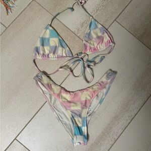 Frankie’s Bikinis x Alo Checkered Bikini Set